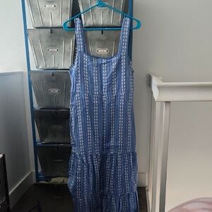 Madewell Blue Patterned Sleeveless Dress